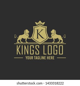 Luxury Golden Royal Lion King logo design inspiration
