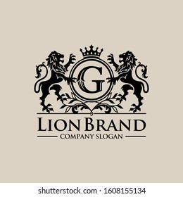 Luxury Golden Royal Lion King logo design inspiration