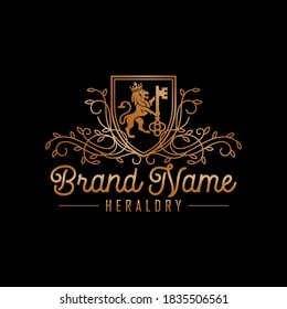 Luxury Golden Royal Lion King logo design inspiration
