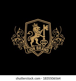 Luxury Golden Royal Lion King Logo Design Inspiration
