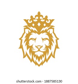 Luxury Golden Royal Lion King logo design inspiration
