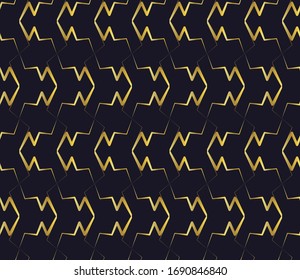 Luxury golden seamless pattern. Vector art deco background. Tessellating pattern. Elegant geometric design for fabric, packaging, invitation, wallpaper.