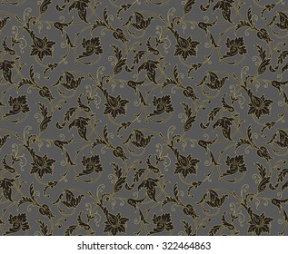 Luxury Golden Seamless Wallpaper Pattern. Vector illustration EPS 10