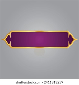 Luxury golden set arabic islamic banner title frame text box in transparent background