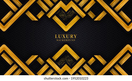 Diseño de fondo de forma dorada de lujo, dorado, oscuro, fondo