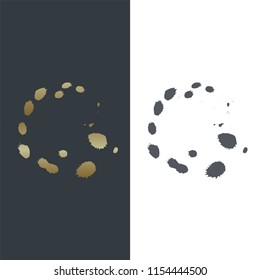 Luxury Golden shape and monochromatic one, Creative, Modern, Abstract, Initial, Logo Vector Elegant, Abstract emblem, design concept, 5K logotype element for template, 