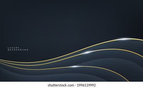 Luxury golden shapes on dark background.