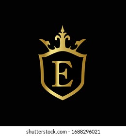 Crown Shield Emblem On Dark Background Stock Vector (Royalty Free ...