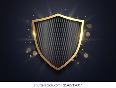 Gold shield protect Stock Vector Image & Art - Alamy