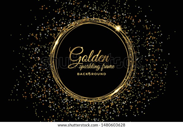 Luxury Golden Sparkling Frame Bacgkround Stock Vector (Royalty Free ...