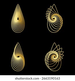 Patrón de espiral dorado de lujo – Diseño geométrico Abstractas