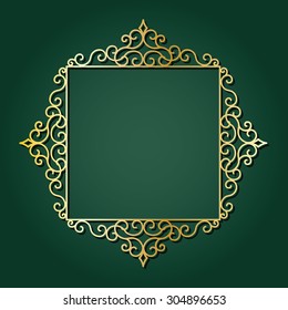Luxury golden square frame.