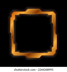 Luxury golden technology geometric frame abstract background. Vector design
