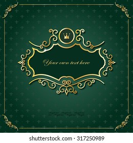 Luxury golden template. Business sign. For Casino, Royalty, Boutique, Hotel, Heraldic, Jewelry or other industry.