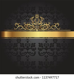 Luxury Golden Template with scrollwork 