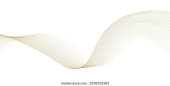 Luxury golden thin lines of gradient waves