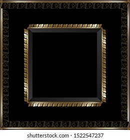 Luxury golden vector invitation card template, Asian traditional art Design. frame.