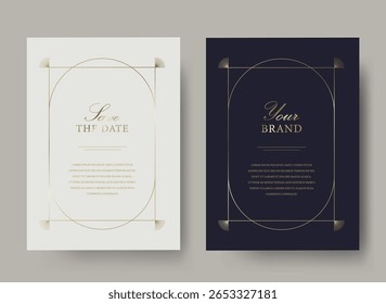 Luxury golden vector invitation card template 