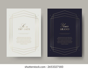 Luxury golden vector invitation card template 