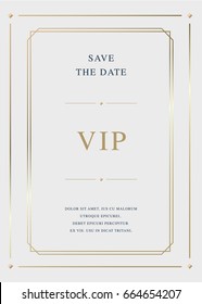 Luxury Golden Vector Invitation Card Template