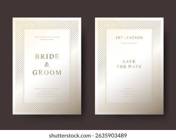 Luxury golden vector invitation wedding card template 