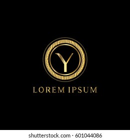 Luxury golden vector logo design template letter Y