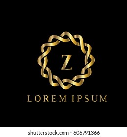 Luxury golden vector logo design letter Z. Stylish monogram