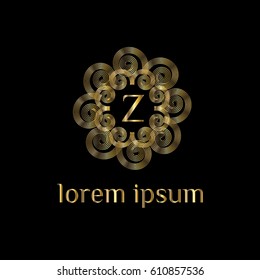 Luxury golden vector logo design template letter Z