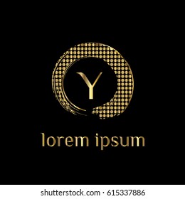 Luxury golden vector logo design template letter Y