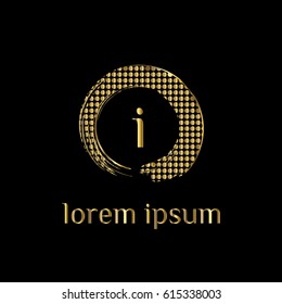 Luxury golden vector logo design template letter i