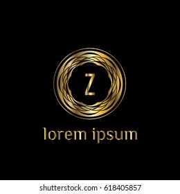 Luxury golden vector logo letter Z
