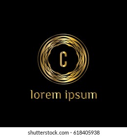 Luxury golden vector logo letter Z