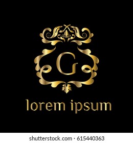 Luxury golden vector logo template letter G.