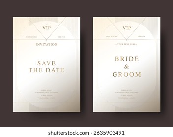 Luxury golden vector wedding invitation card template 