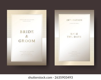 Luxury golden vector wedding invitation card template 