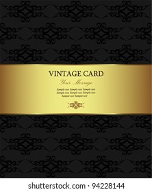 Luxury golden vintage card