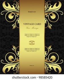 Luxury golden vintage styled card