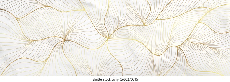 Luxury golden wallpaper. Art Deco Pattern, Vip invitation background texture for print, fabric, packaging design, invite.  Vintage vector illustration