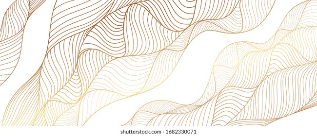 Luxury golden wallpaper. Art Deco Pattern, Vip invitation background texture for print, fabric, packaging design, invite.  Vintage vector illustration