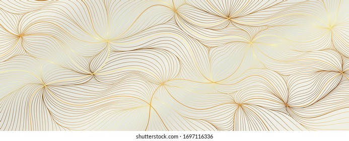 Luxury golden wallpaper. Art Deco Pattern, Vip invitation background texture for print, fabric, packaging design, invite.  Vintage vector illustration