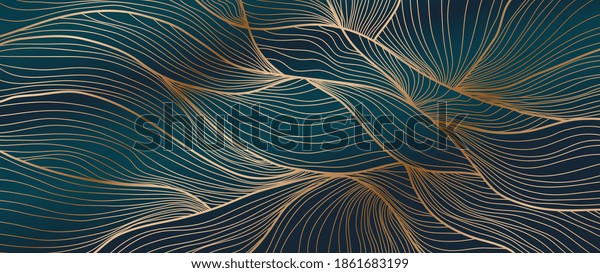 Luxury Golden Wallpaper Art Deco Pattern Stock Vector (Royalty Free ...