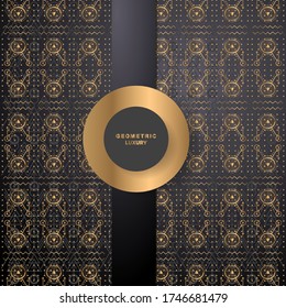 Luxury golden wallpaper. Black abstract geometric background.