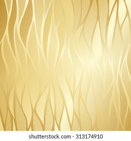 Luxury golden wallpaper. Vintage wave pattern Vector background. 