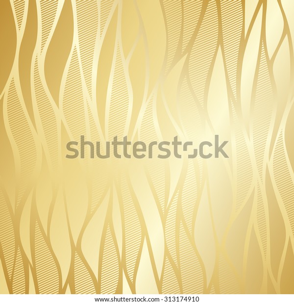 高級な金色の壁紙 ビンテージ波のパターンベクター画像の背景 のベクター画像素材 ロイヤリティフリー