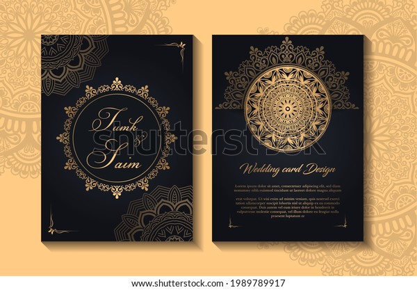 Luxury Golden Wedding Invitation Card Design Stock Vector (Royalty Free ...