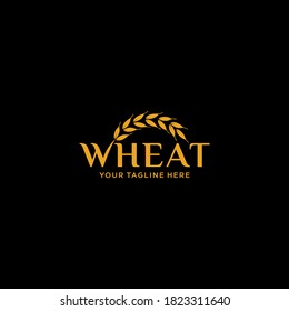 Luxury golden Wheat grain and wheat rice logo inspiration