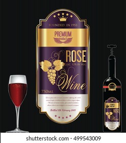 Luxury golden wine label 