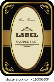 Luxury gold-framed label. Vector