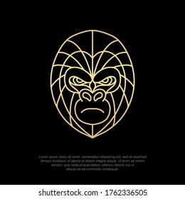 Luxury gorilla, monkey, apes head logo, simple and modern line art icons, design templates