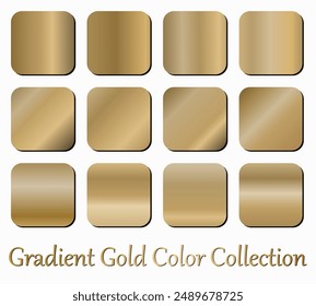 Luxury gradient gold theme color palette set include fifteen colors for modern and elegant design